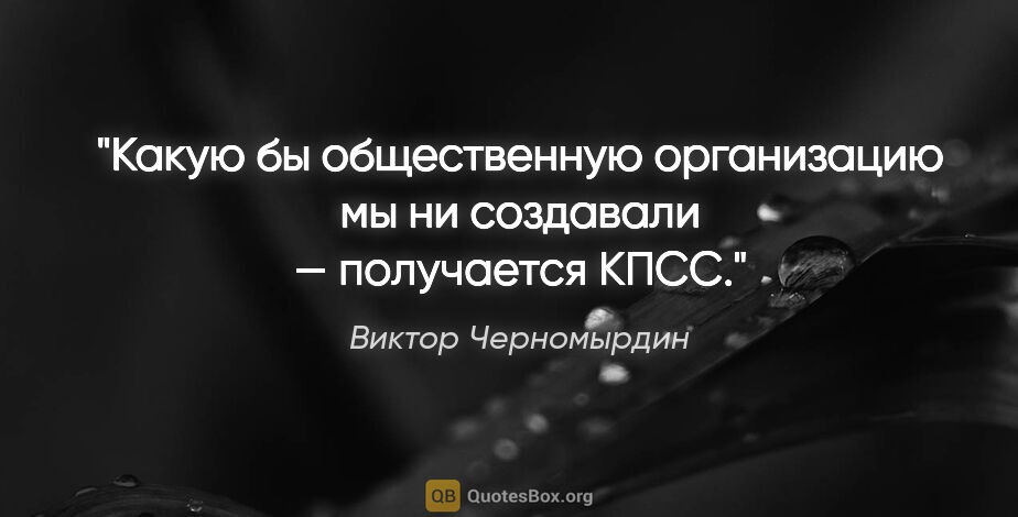 Виктор Черномырдин цитата: "Какую бы общественную организацию мы ни создавали — получается..."