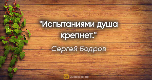 Сергей Бодров цитата: "Испытаниями душа крепнет."