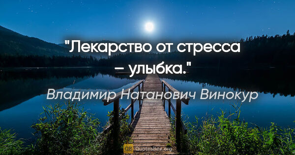 Владимир Натанович Винокур цитата: "Лекарство от стресса – улыбка."