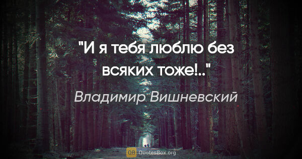 Владимир Вишневский цитата: "И я тебя люблю без всяких тоже!.."