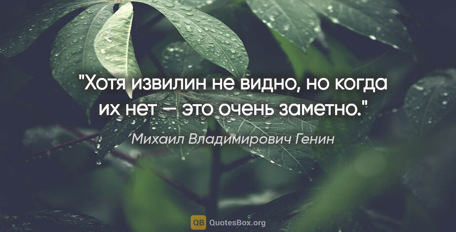 Михаил Владимирович Генин цитата: "Хотя извилин не видно, но когда их нет — это очень заметно."
