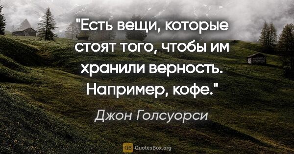 Джон Голсуорси цитата: "Есть вещи, которые стоят того, чтобы им хранили верность...."