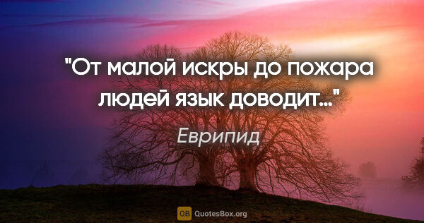 Еврипид цитата: "От малой искры до пожара людей язык доводит…"