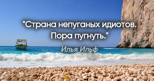 Илья Ильф цитата: "Страна непуганых идиотов. Пора пугнуть."