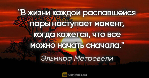 Эльмира Метревели цитата: "В жизни каждой распавшейся пары наступает момент, когда..."