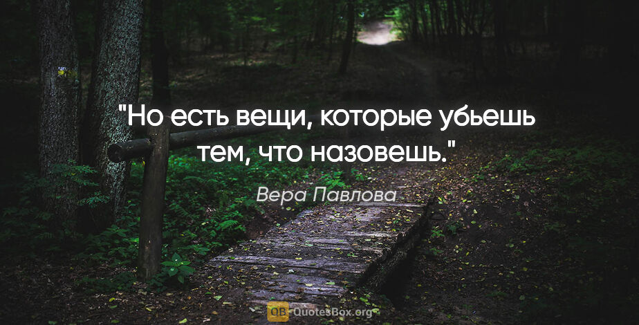 Вера Павлова цитата: "Но есть вещи, которые убьешь тем, что назовешь."