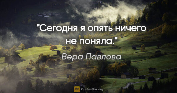 Вера Павлова цитата: "Сегодня я опять ничего не поняла."