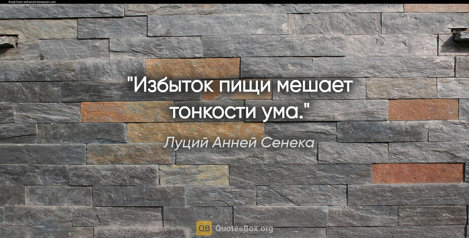 Луций Анней Сенека цитата: "Избыток пищи мешает тонкости ума."