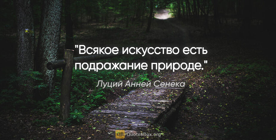 Луций Анней Сенека цитата: "Всякое искусство есть подражание природе."