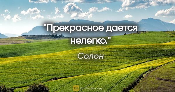 Солон цитата: "Прекрасное дается нелегко."