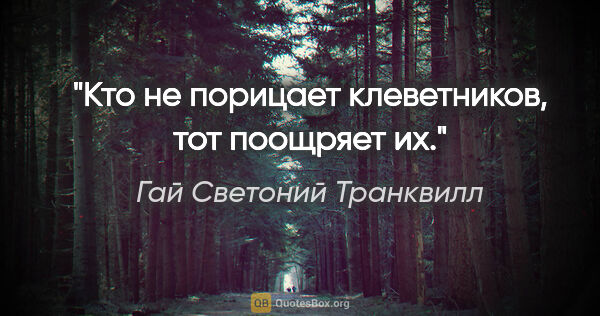 Гай Светоний Транквилл цитата: "Кто не порицает клеветников, тот поощряет их."