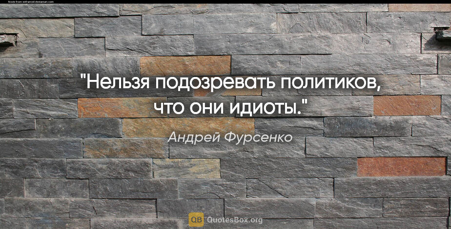 Андрей Фурсенко цитата: "Нельзя подозревать политиков, что они идиоты."