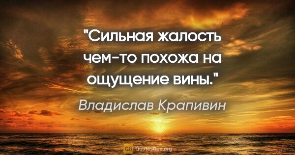 Владислав Крапивин цитата: "Сильная жалость чем-то похожа на ощущение вины."