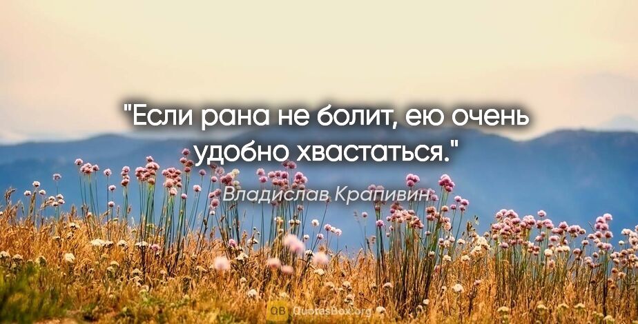 Владислав Крапивин цитата: "Если рана не болит, ею очень удобно хвастаться."