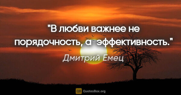 Дмитрий Емец цитата: "В любви важнее не порядочность, а эффективность."