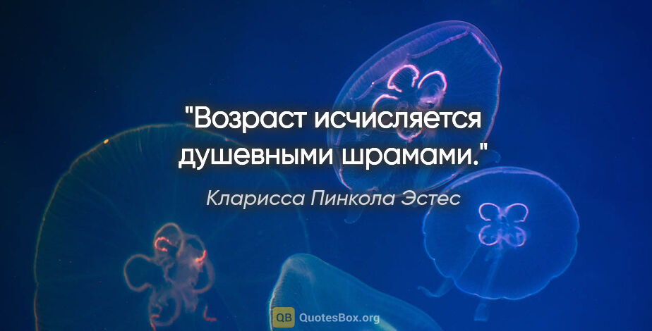 Кларисса Пинкола Эстес цитата: "Возраст исчисляется душевными шрамами."