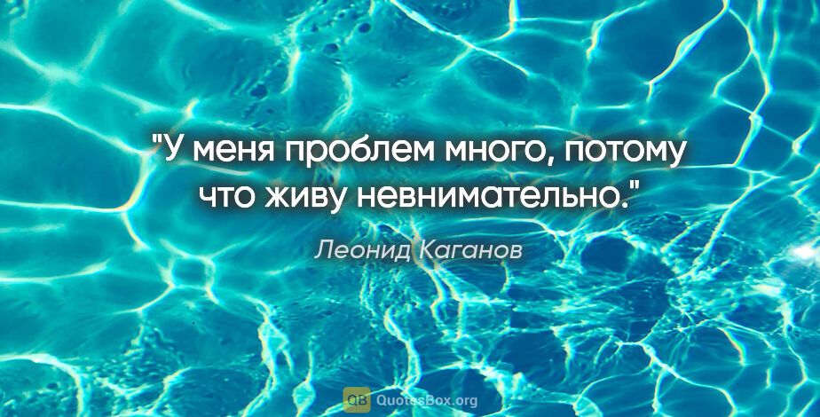 Леонид Каганов цитата: "У меня проблем много, потому что живу невнимательно."