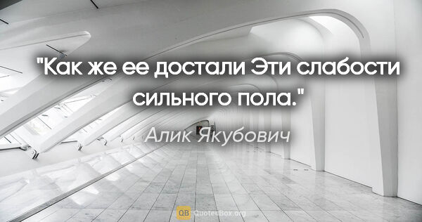 Алик Якубович цитата: "Как же ее достали

Эти слабости сильного пола."