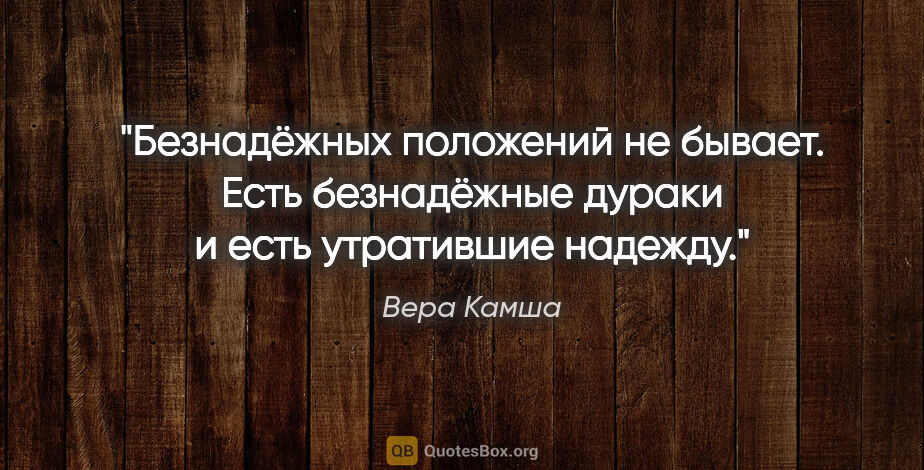 Вера Камша цитата: "Безнадёжных положений не бывает. Есть безнадёжные дураки..."