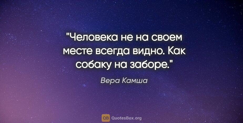 Вера Камша цитата: "Человека не на своем месте всегда видно. Как собаку на заборе."