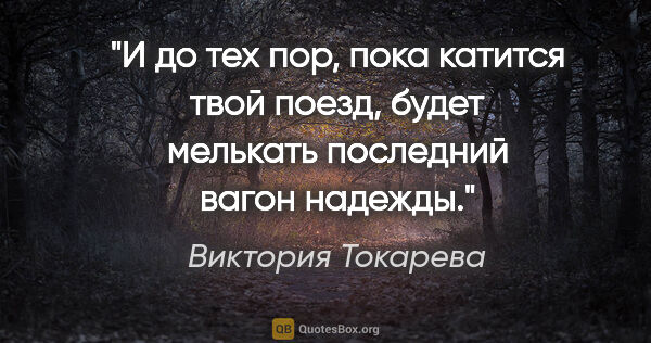 Виктория Токарева цитата: "И до тех пор, пока катится твой поезд, будет мелькать..."