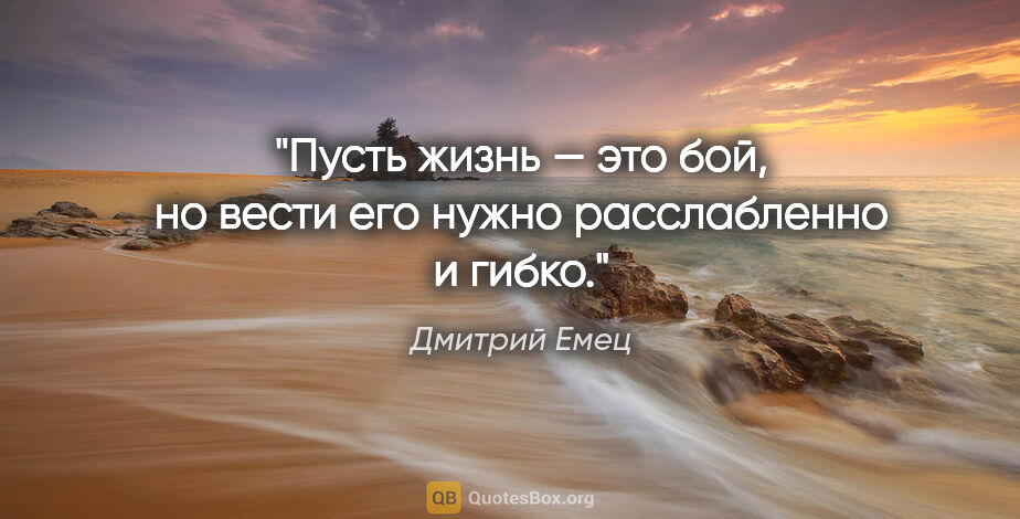 Дмитрий Емец цитата: "Пусть жизнь — это бой, но вести его нужно расслабленно и гибко."