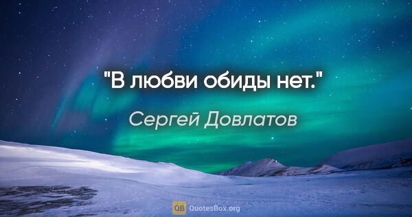 Сергей Довлатов цитата: "В любви обиды нет."